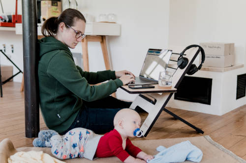 working from home with baby